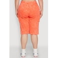 thumbnail image 5 of Womens Plus Size Daisy Acid Wash Cargo Bermuda Shorts, 5 of 5