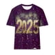 thumbnail image 3 of Camisetas Casuales de Mujer Año Nuevo Impreso Suéter de Manga Corta Cuello Redondo, Top de Moda para el Uso Diario, 3 of 4