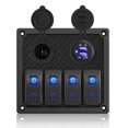 thumbnail image 1 of Panel de Interruptor Marino Afortunado Impermeable 12/24v 4 Ranuras USB Duales Azul, 1 of 5
