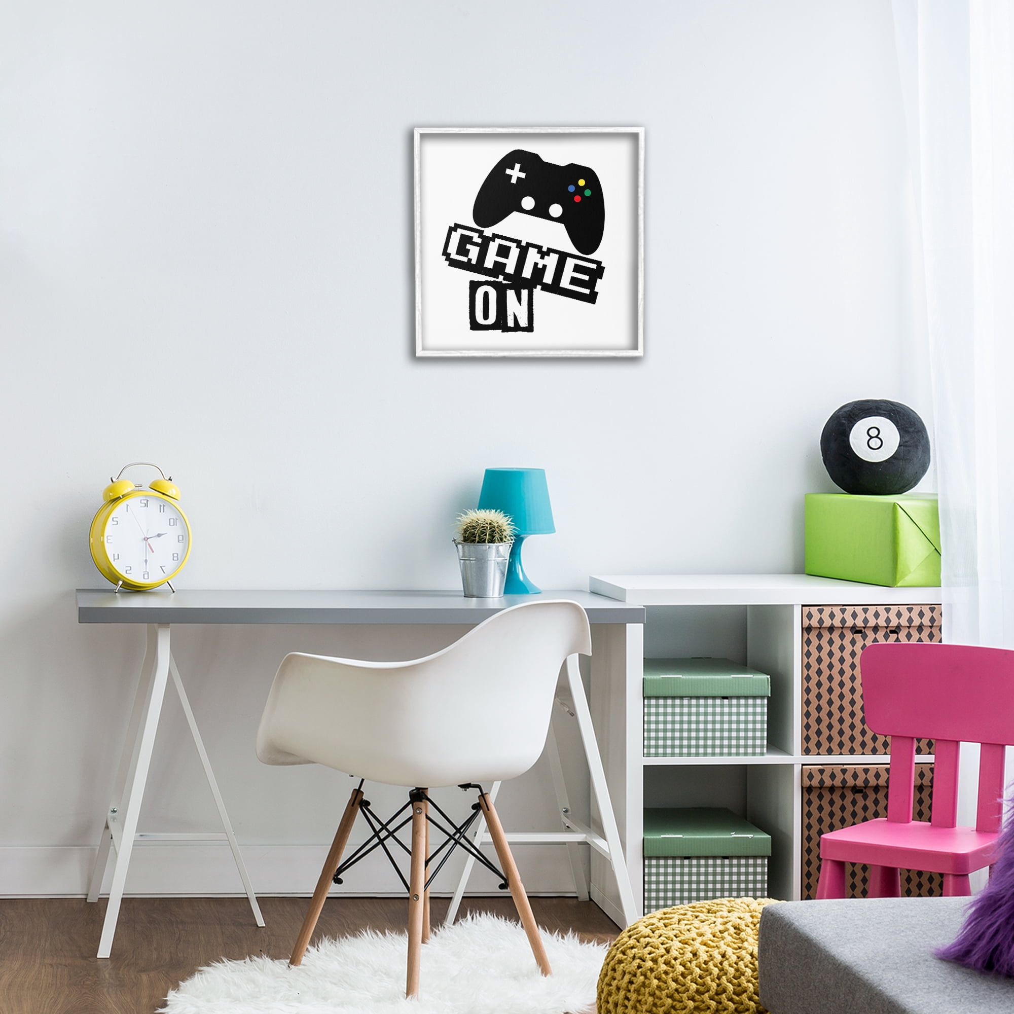 Stupell Industries Playful Game On White Framed Giclee Art, design by Marcus Prime