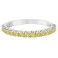 thumbnail image 3 of Half-Eternity Pave Yellow Diamond Stacking Ring 14k White Gold (0.75ct), 3 of 3