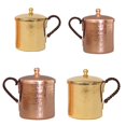 thumbnail image 4 of Jarra para cóctel Moscow Mule de cobre natural macizo martillado, estilo vintage Cobre 350ml, 4 of 9