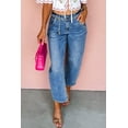 thumbnail image 5 of Dusk Blue High Waist Straight Leg Ankle Jeans for Women - Casual Everyday Denim | [ZhiHiMeRi] | 10, 5 of 5