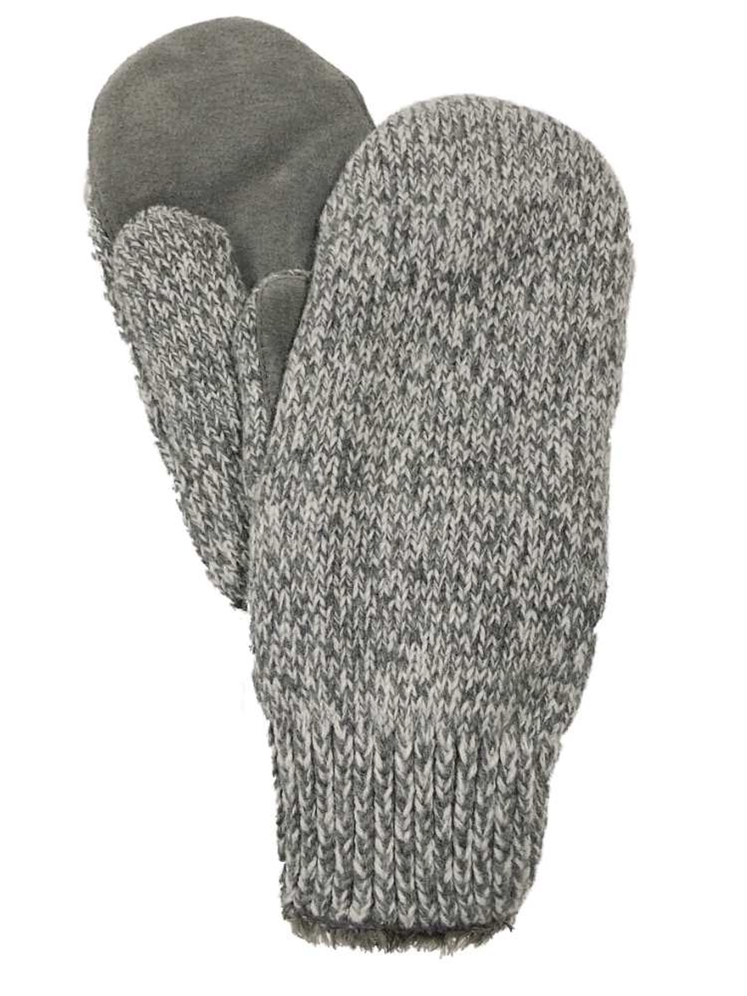 Isotoner Isotoner Womens Gray Speckle Knit Mittens With Plush