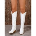 thumbnail image 3 of New Arrival Chunky Heel Embroidered Knee High Boots Pointed Toe Vintage Western Style Women Outdoors Fashionable Slip-resistant Boots, 3 of 4