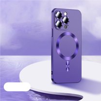 for iPhone 13 Pro Liquid Case with Camera Lens Protector, Compatible with Magsafe Luxury Magnetic Phone Case for Men Women Girls Shockproof Matte Bumper Phone Case Cover - Darkpurple
