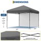 thumbnail image 3 of Carpa Plegable 3x3m para Exteriores - Resistente con Protección UV, Montaje Fácil 1 Persona, 1 Pared Lateral Impermeable - Ideal para Eventos, Jardín y Camping - Color Gris, 3 of 10