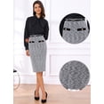 thumbnail image 2 of DARING DIVA Women's Knee Length Tweed Skirt with Belt Decor X-Small Black, 2 of 6