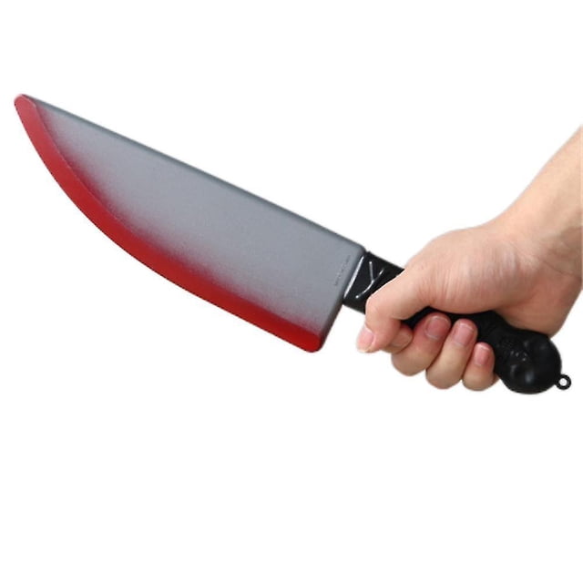 Cuchillo de sangre para Halloween, cuchillo afilado con sangre, Festival fantasma, juguete de plástico, cuchillo de cocina de simulación, accesorios complicados, cuchillo curvo