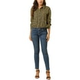 thumbnail image 2 of Allegra K Women's Plaid Shirts Button Down Long Sleeve Pockets Oversized Tunics Blouse, 2 of 6