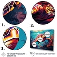 thumbnail image 3 of Designart "Pop Art Turtle Dance Aquatic Delight" Animals Framed Wall Art - Modern Farmhouse Purple Turtle Entryway Framed Wall Art Print, 3 of 6