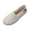White, variant on Women's Casual Slip On Shoes Comfortable Flat Loafers Breathable Fabric Upper Woven Sole Lightweight Walking