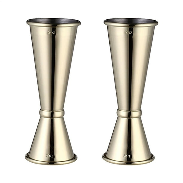 2 Piezas De Jigger Para CocteleríA, 1 Oz Y 2 Oz, Jigger De Acero Inoxidable, Herramienta De MedicióN De Doble Jigger De Estilo JaponéS Para Bar Y Hogar