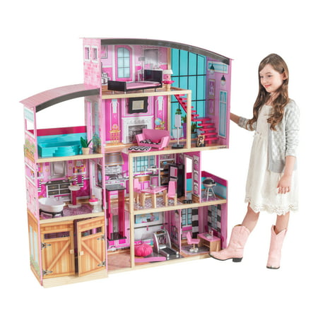 KidKraft Shimmer Mansion with 30 accessories (Barbie California Dream House Best Price)