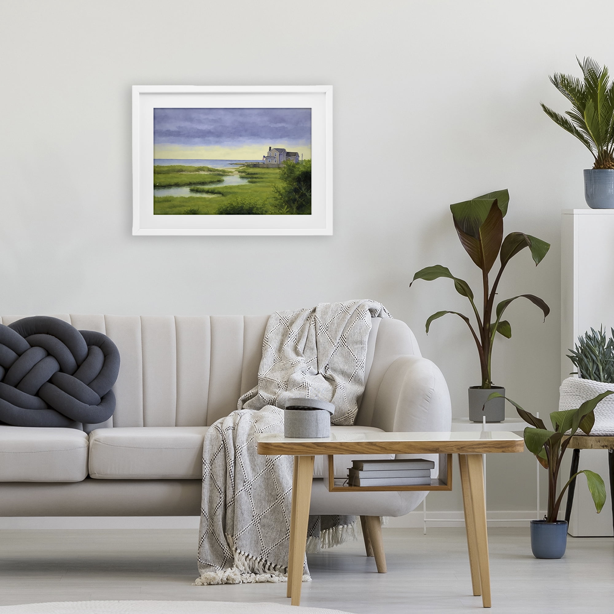 Stupell Industries Marshside Serenity on Cape White Framed Print Under Glass, design by Grotto Studios