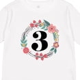 thumbnail image 4 of Inktastic 3rd Birthday Floral Wreath 3 Year Old Girl Girls Long Sleeve Toddler T-Shirt, 4 of 5