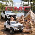 thumbnail image 3 of Joyracer 2 Seater 24 Volt Ride on Toys, Licensed GMC 4WD/2WD Switchable Ride on Car for Big Kids with Remote, Bluetooth, Fold Down Tailgate, Rear Storage, White, 3 of 16
