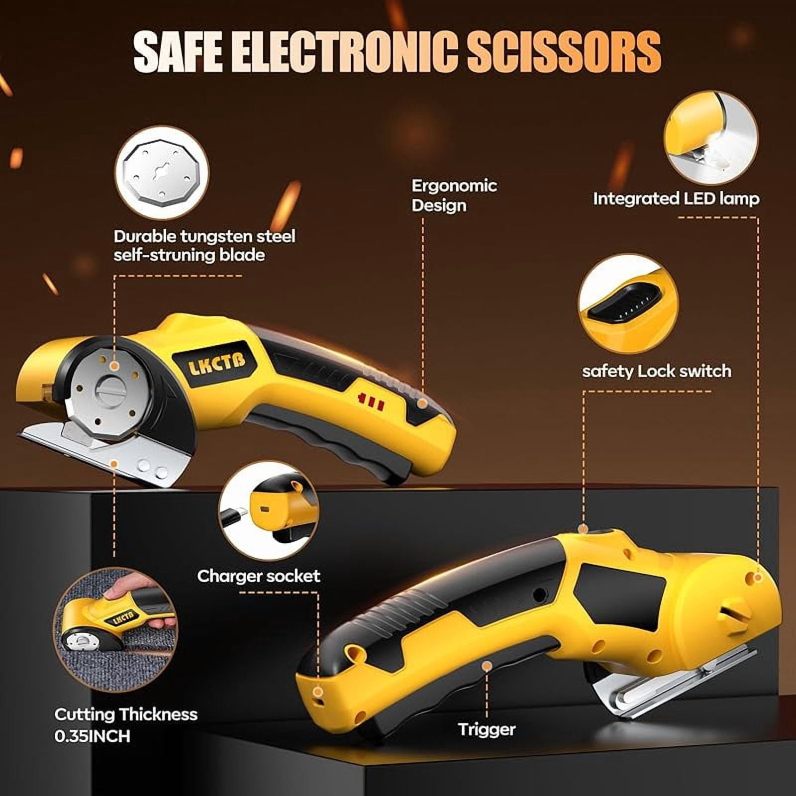 Electric Scissors, Cardboard Cutter, With LED Light, High-Efficiency Brushless Motor, 3500mAh Battery, Tungsten Steel Blade, Suitable for Cloth, Cardboard, Leather, Carpet Wire Rope Cutters
