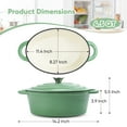 thumbnail image 3 of 4.5 QT Enameled Cast Iron Oval Dutch Oven with Lid, Nonstick Cookware for Baking, Braising, Roasting, and Cooking,Light Green, 3 of 9