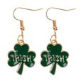 thumbnail image 2 of Earrings for Women, Green Dangle Earrings, Patrick's Day Accessories, Good Hoop Earrings, Irish Jewelry, St. Patrick's Day Gifts, Silver Tone Metal Frame, For Office Wear, 2 of 9