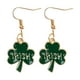 thumbnail image 2 of Earrings for Women, Green Dangle Earrings, Patrick's Day Accessories, Good Hoop Earrings, Irish Jewelry, St. Patrick's Day Gifts, Silver Tone Metal Frame, For Office Wear, 2 of 9