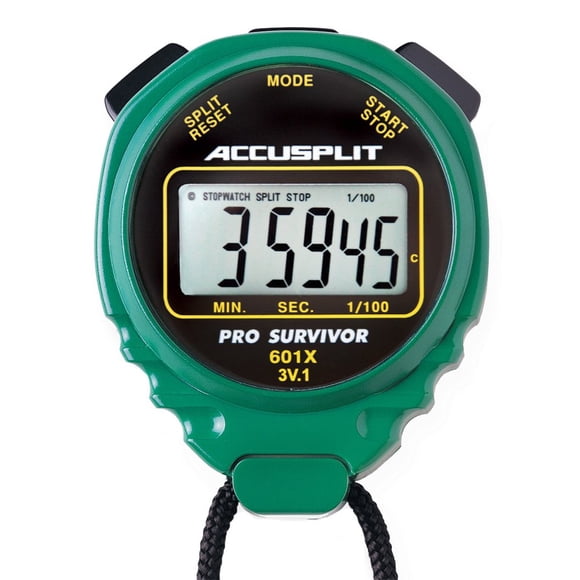 ACCUSPLIT Pro Survivor - Reloj cronómetro A601X con pantalla extra grande (verde)