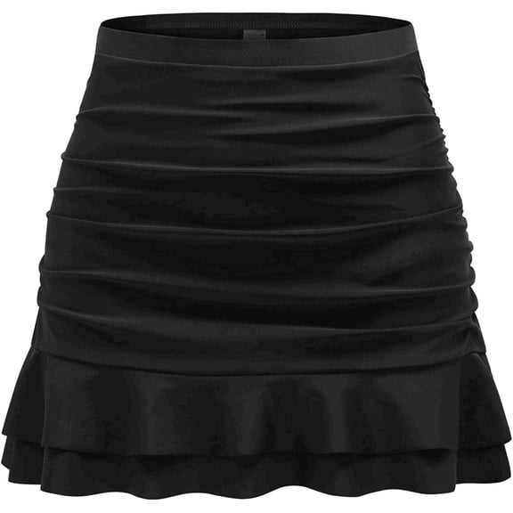 Tournesol Women's Swim Skirts High Waisted Bathing Suit Bottoms Tummy Control Swimsuit Swimwear Skirts Black