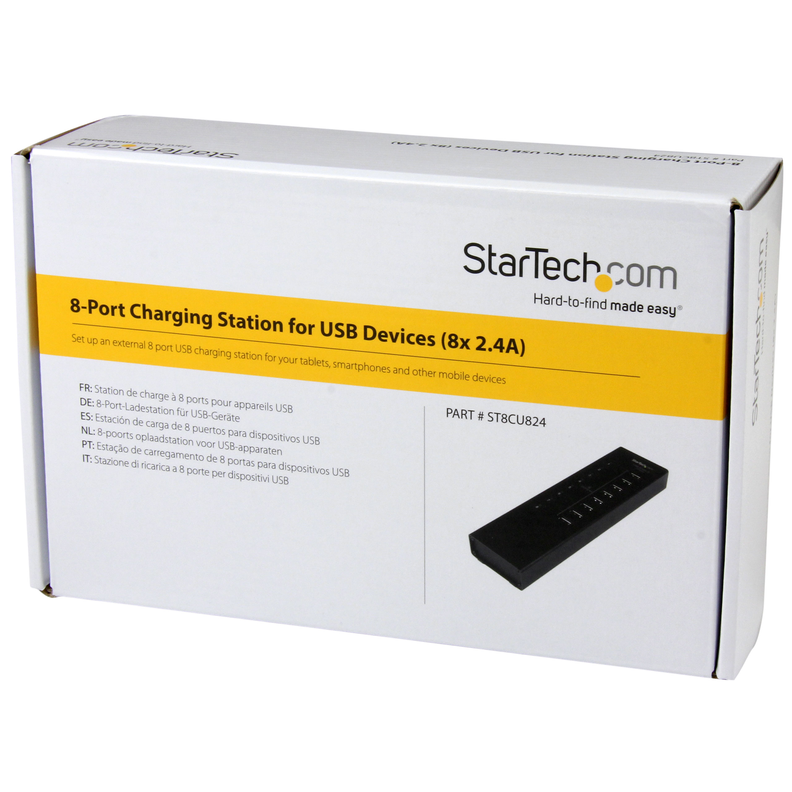 StarTech.com 8-Port Charging Station for USB Devices - 96W/19.2A - Dedicated Desktop Multi-Device USB Charging Station - image 3 of 4