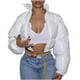 thumbnail image 2 of Abrigo corto de invierno para mujer, abrigo cálido con cuello levantado, chaqueta con capucha, prendas de vestir de invierno delgadas Fridja  po3066, 2 of 7