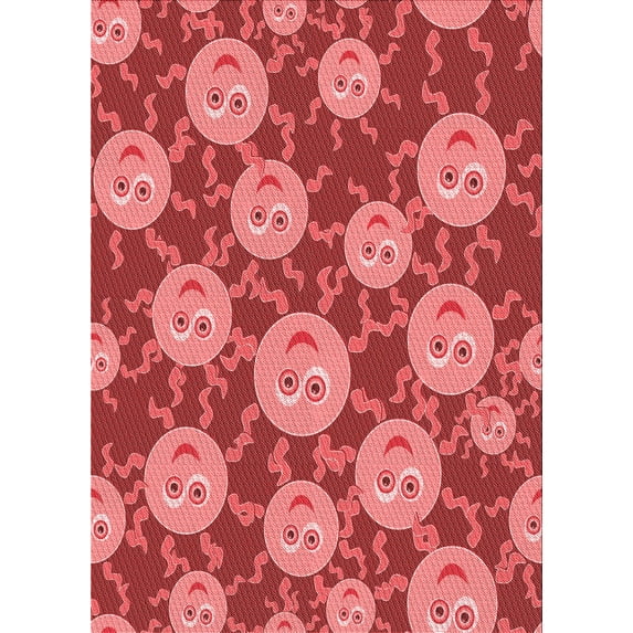 Ahgly Company Machine Washable Indoor Rectangle Transitional Red Area Rugs, 4' x 6'