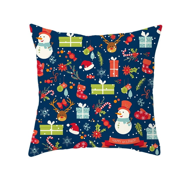 TureClos Christmas Pillow Cover Colorful Pillowcase Soft Innovational Cushion Case Washable Cushion Cover