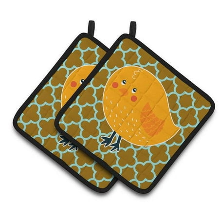 

Bird on Quatrfoil Pair of Pot Holders