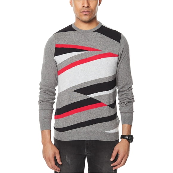 Sean John Mens Intarsia Pullover Suéter, Gris, X-Large