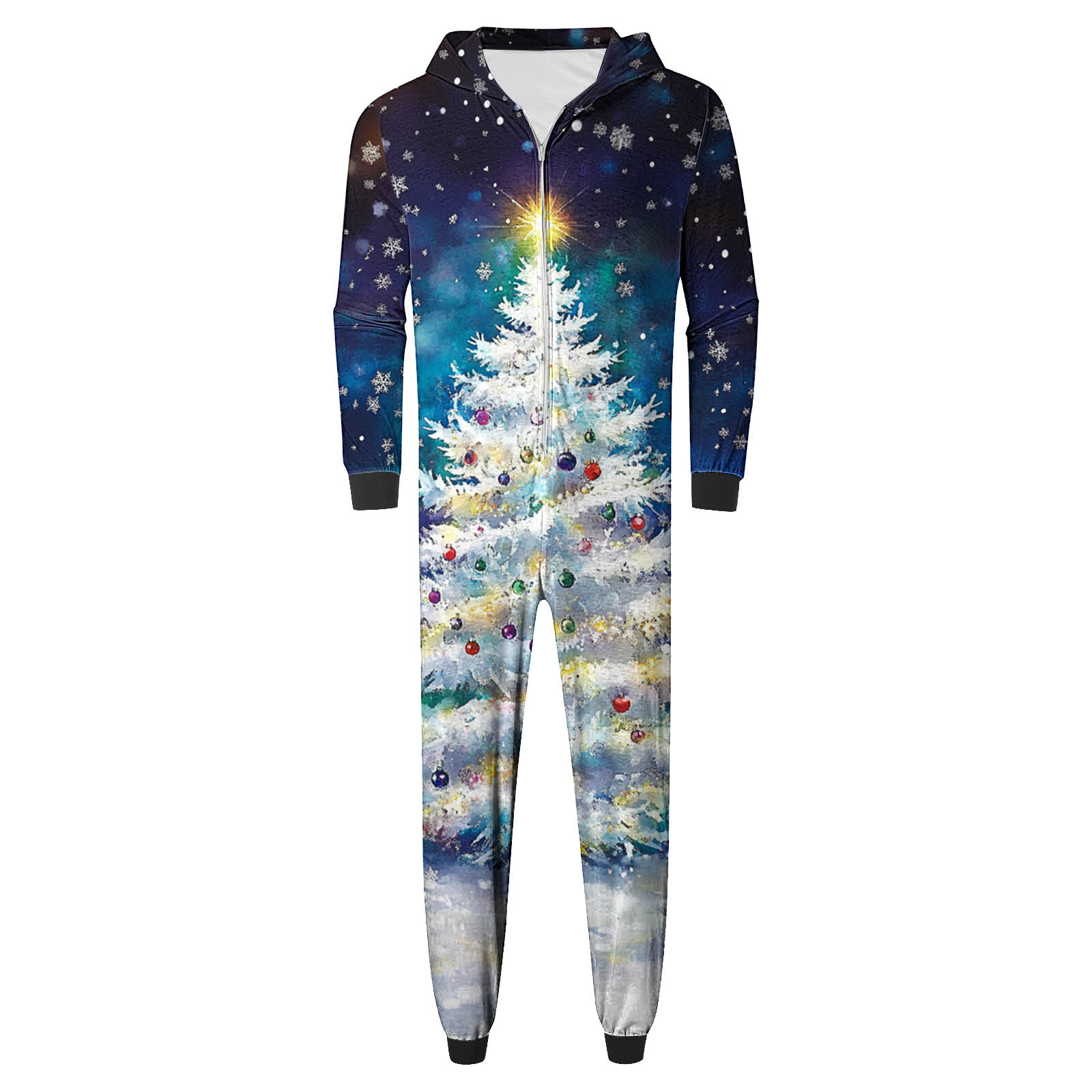 SwiftWear Christmas Matching Family Onesie Pajamas Long Sleeve One Piece Pajamas with Cute Elk Antler Hood Cozy Sleepwear