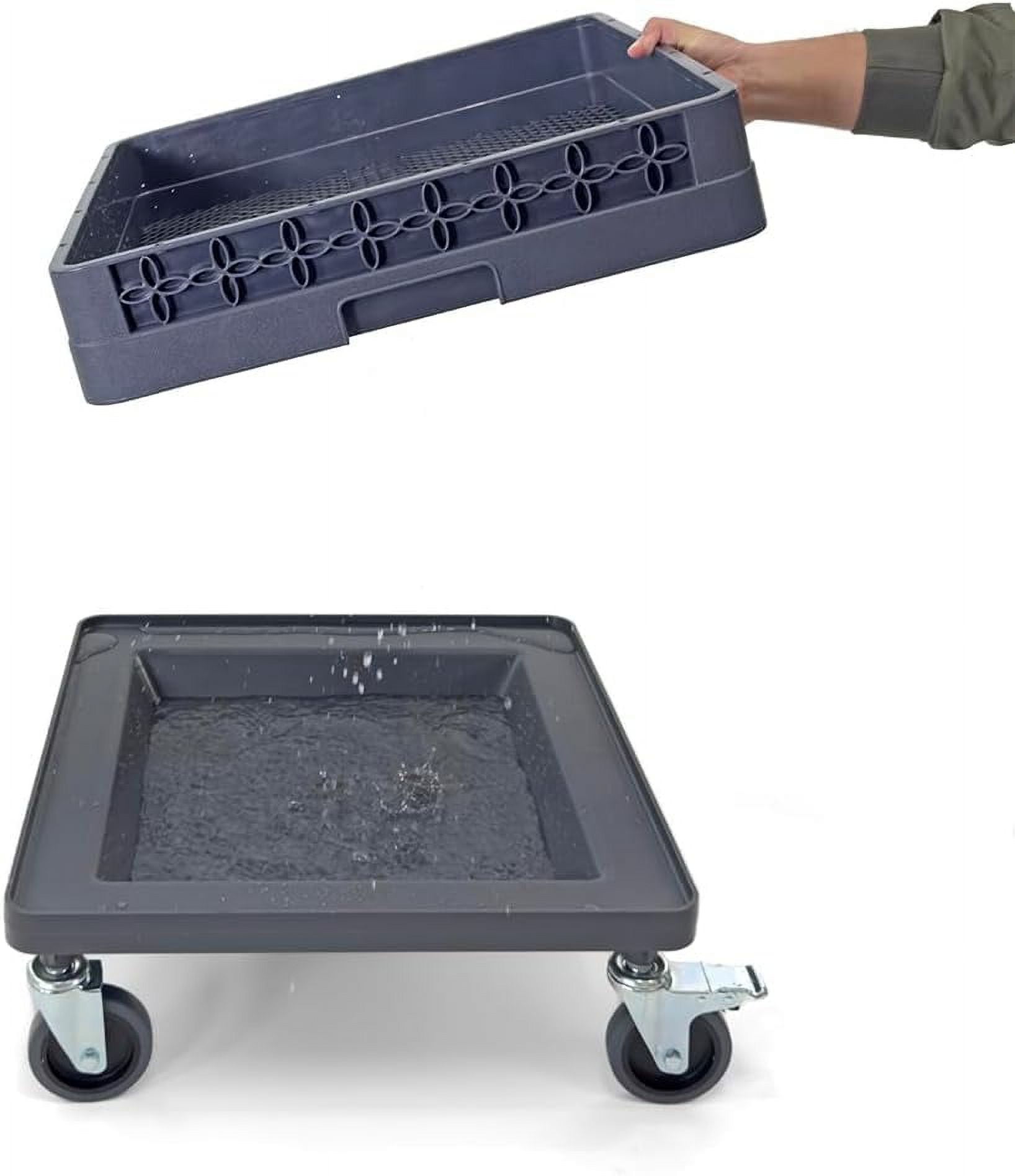 Dolly for Dish Rack and Glass Rack | 2 Wheel Lock 4" | 250 lbs. max Capacity | Gray