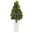 thumbnail image 2 of Nearly Natural 58-In. Fiddle Leaf Fig Artificial Tree in Red Tower Planter, 2 of 2
