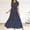 Navy, variant on Patlollav Womens Plus Size,Fashion Women's Round Neck Short Sleeve Beach Polka Dot Bandage Long Maxi Dress