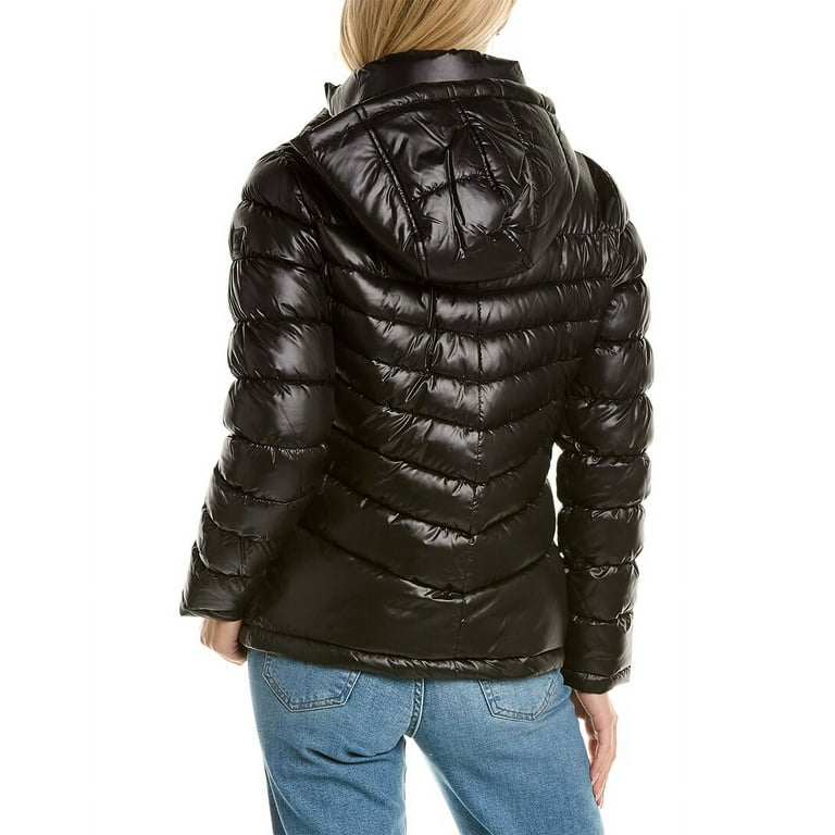 Kenneth Cole womens Hooded Packable Jacket S Black