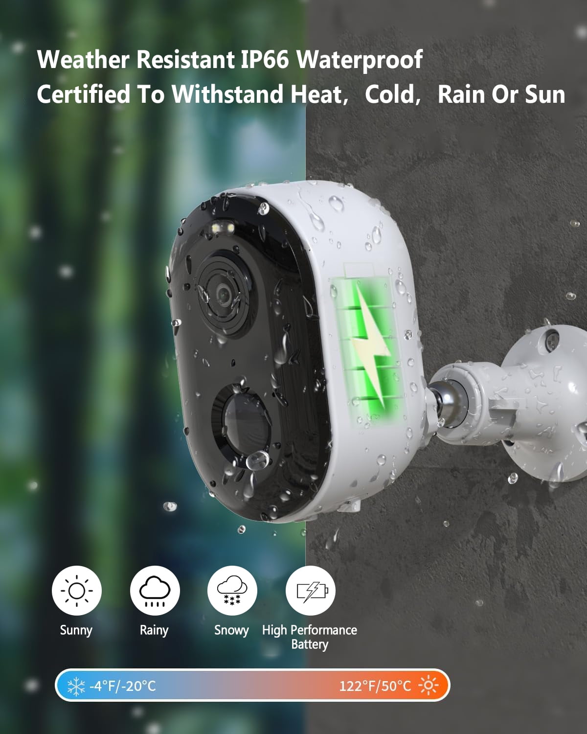 Xorlink 2K Wireless Outdoor Security Camera with Spotlight, Waterproof, PIR Detection, 2.4Ghz Wi-Fi, Rechargeable Battery Powered Home Surveillance Camera with Color Night Vision, 2-Way Audio, White