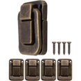 thumbnail image 1 of Set of 4 U-shaped clasps for chests, crates, chests, vintage design in brass 47 x 32 mm, bronze, copper, 1 of 5