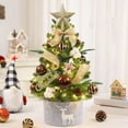 thumbnail image 5 of Neoyler Mini Christmas Tree Ornaments Decor Set Christmas Decorations Christmas Ornaments Indoor Safe PVC Needles With LED Lights Stable Base for Desktop Office Small Spaces 17.7 in Brown, 5 of 5