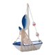 thumbnail image 1 of Mini modelo de velero decorativo de temática playera, pequeño barco de estilo mediterráneo de madera Pez, 1 of 9