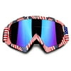 ADCGank Motorcycle Goggles Dirt Bike Motocross ATV Goggles Off Road Goggles MX Anti UV Ski Fit Over Glasses Tear Off for Man Women Youth Adult American Flag