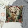 thumbnail image 2 of Leisuo Merry Christmas Animals Elk Decorative Throw Pillow Covers Reindeer Bell Winter Snowflake Wreath Pillowcase Brilliant Red (Br-Animal), 2 of 5