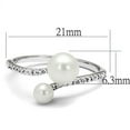 thumbnail image 2 of Ring Synthetic White 3W1236 for Women White Stone Color Style Rhodium Size 9, 2 of 4