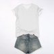 thumbnail image 4 of Blusas de Manga Corta para las Mujeres Verano Color Sólido V-Cuello Blusa de Manga Corta, Poliéster Casual Top para las Mujeres, Lavado a Mano Toda la Temporada, 4 of 4