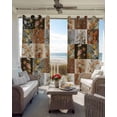 thumbnail image 6 of Floral Patchwork Blackout Curtains for Bedroom Living Room Darkening Curtains 54 Inch Long Vintage Country Geometric Flower Short Curtain for Small Window Treatment Insulated Grommet Drapes 52"x54"x2, 6 of 9