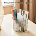 thumbnail image 4 of MesaSe Porte-Stylo Transparent 360 Degrés Tournant Grande Capacité 5 Compartiments Rangement Peu Encombrant Conteneur Multifonctions Bureau Organisateur Fournitures Scolaires, 4 of 7