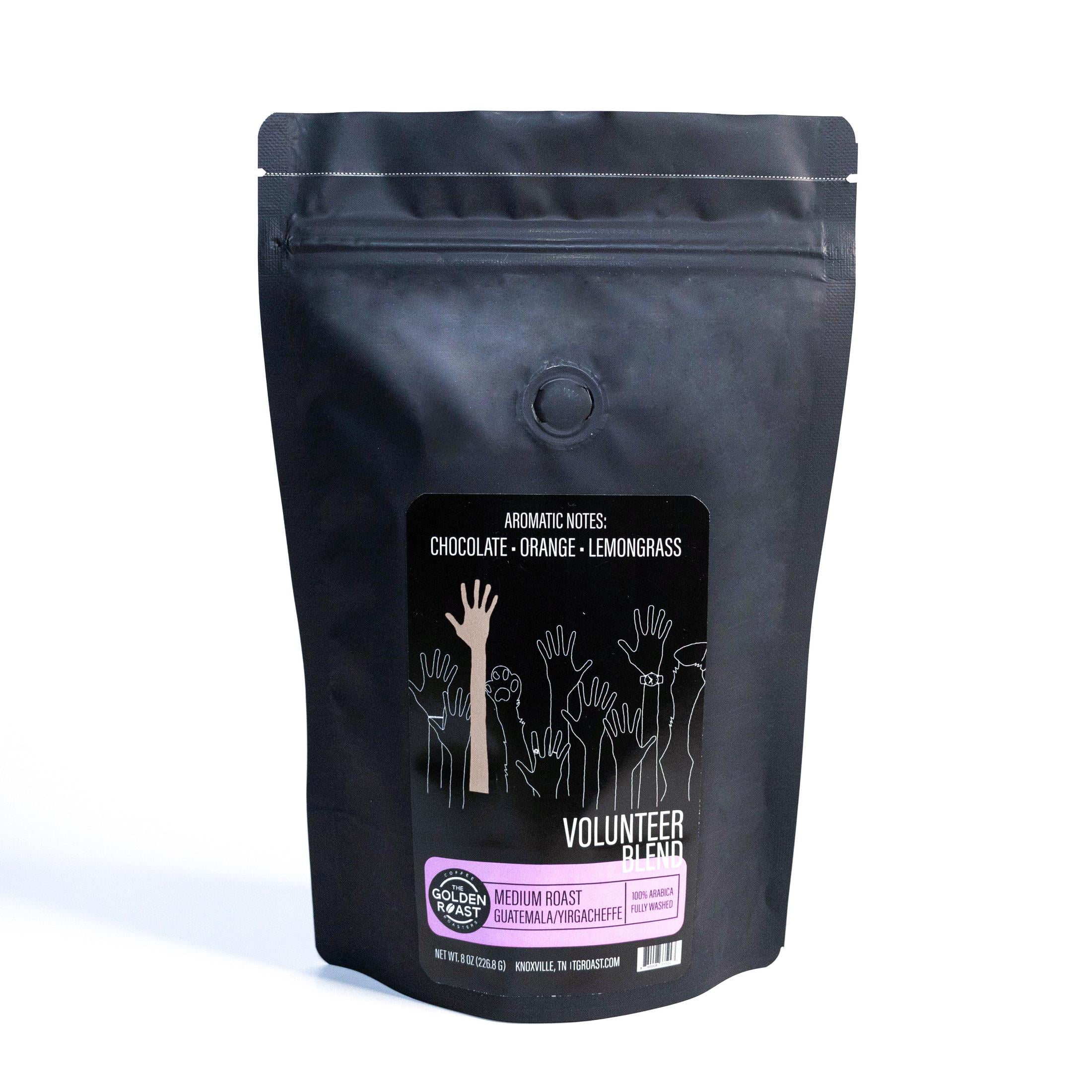 Golden Roast Coffee Roasters - Volunteer Blend, Whole Bean, Medium Roast, 8oz