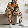 thumbnail image 7 of Logiee Dogs Different Breeds Print Mens Long Sleeve Pajama Set,Notched Collar Pajamas for Men, Men's Sleepwear,Mens Sleepwear with Pockets & Button Down-X-Large, 7 of 7